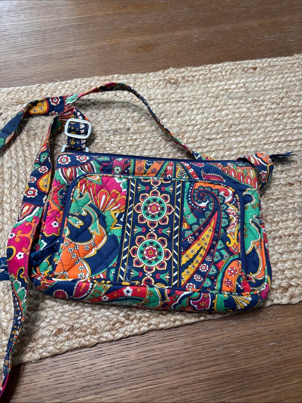 Vera Bradley- Quilted Multicolor Paisley Crossbody Bag